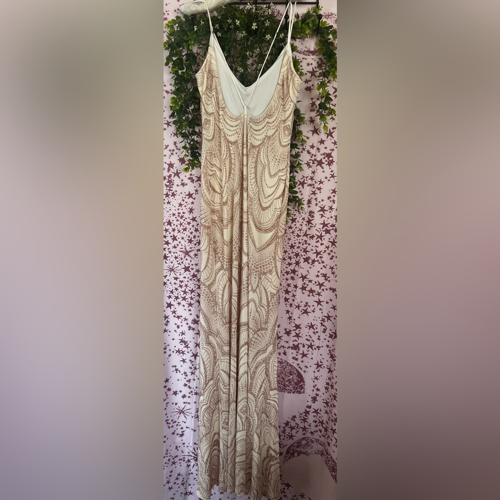 Jump Rose Gold Sequin Embellished Ivory Dress - Picture 5 of 8